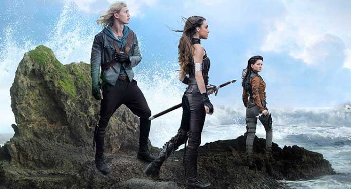 Promo shot of Ivana Baquero, Austin Butler & Poppy Drayton in The Shannara Chronicles Season One