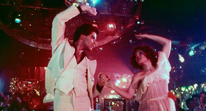 John Travolta and Karen Lynn Gorney in Saturday Night Fever (1977)