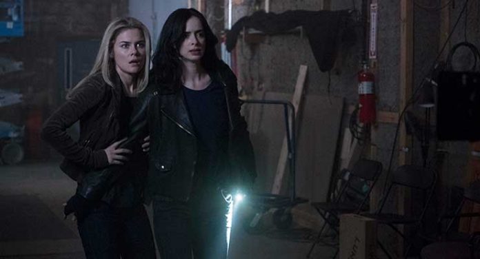 Krysten Ritter and Rachael Taylor in Jessica Jones Season 2