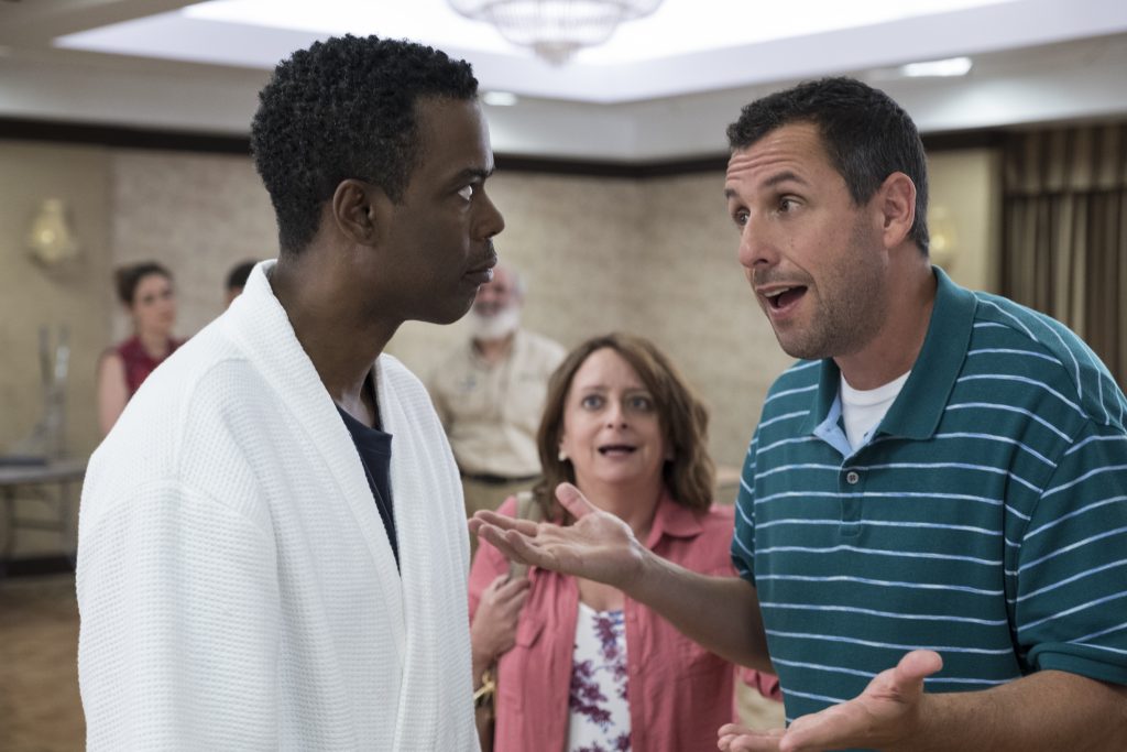 Chris Rock, Rachel Dratch, and Adam Sandler in The Week Of (2018). Photo Credit: Macall Polay/Netflix