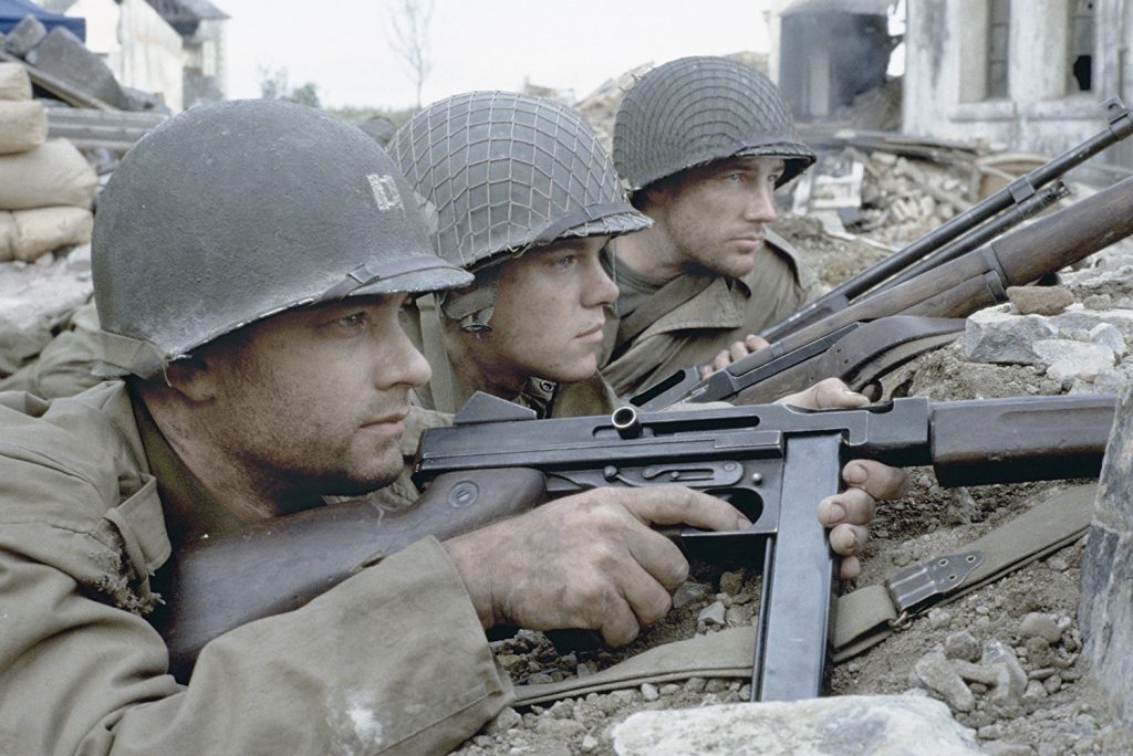 Tom Hanks, Matt Damon, and Edward Burns in Saving Private Ryan (1998)