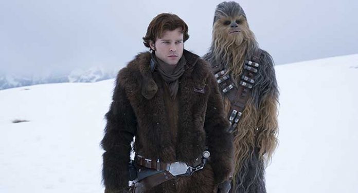 Alden Ehrenreich and Joonas Suotamo in Solo: A Star Wars Story (2018)