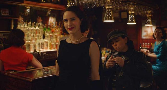 Rachel Brosnahan and Alex Borstein in The Marvelous Mrs. Maisel: Season 2