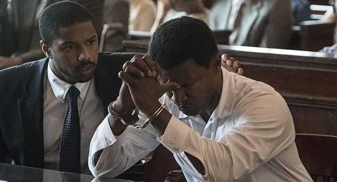 Michael B. Jordan and Jamie Foxx in Just Mercy (2019)