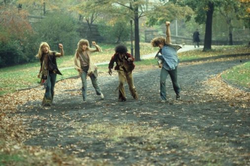 Treat Williams, Don Dacus, Annie Golden, and Dorsey Wright in Hair (1979)