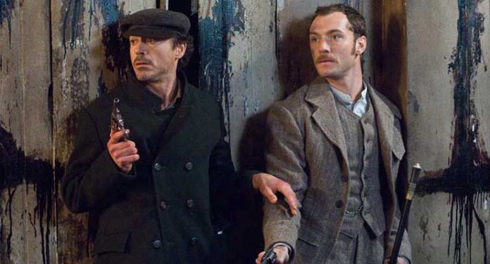 Jude Law and Robert Downey Jr. in Sherlock Holmes (2009)