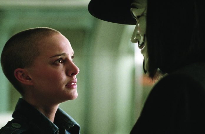 Natalie Portman and Hugo Weaving in V for Vendetta (2005)