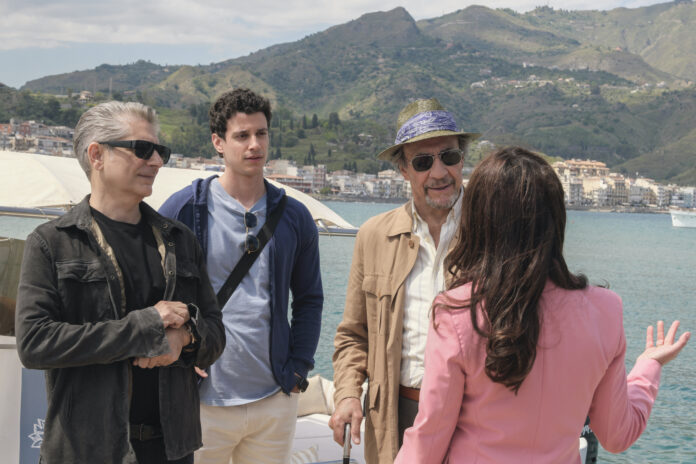 F. Murray Abraham, Michael Imperioli, Adam DiMarco, and Fabio Lovino in The White Lotus (2021)