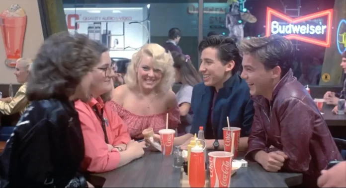 Steve Antin, Winifred Freedman, Gerri Idol, Lawrence Monoson, and Tessa Richarde in The Last American Virgin (1982)