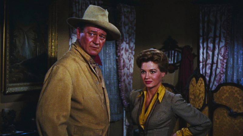 John Wayne and Angie Dickinson in Rio Bravo (1959)