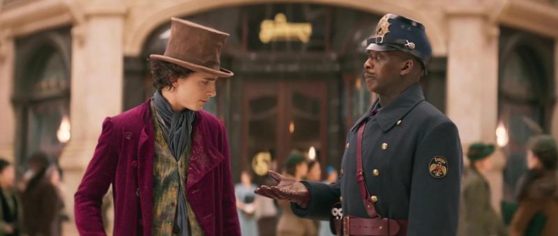 
Kobna Holdbrook-Smith and Timothée Chalamet in Wonka (2023)