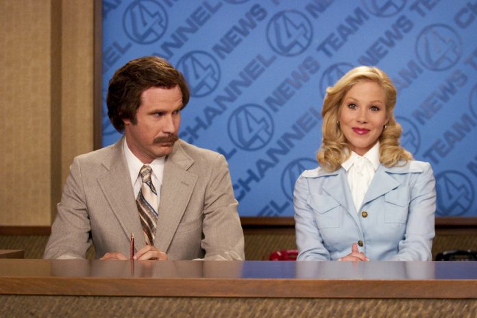 Will Ferrell and Christina Applegate in Anchorman: The Legend of Ron Burgundy (2004)