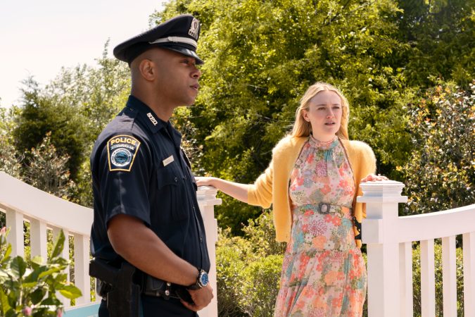 The Perfect Couple. Dakota Fanning as Abby Winbury in episode 102 of The Perfect Couple. Cr. Seacia Pavao/Netflix © 2024