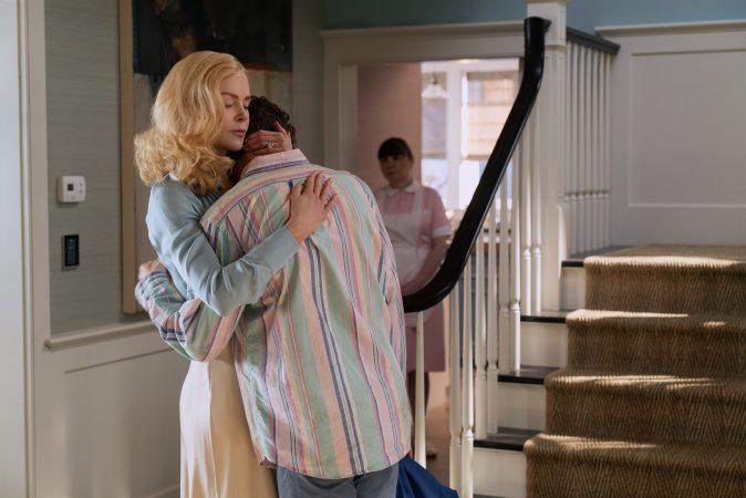 The Perfect Couple. (L to R) Nicole Kidman as Greer Winbury, Sam Nivola as Will Winbury, Irina Dubova as Gosia in episode 104 of The Perfect Couple. Cr. Liam Daniel/Netflix © 2024