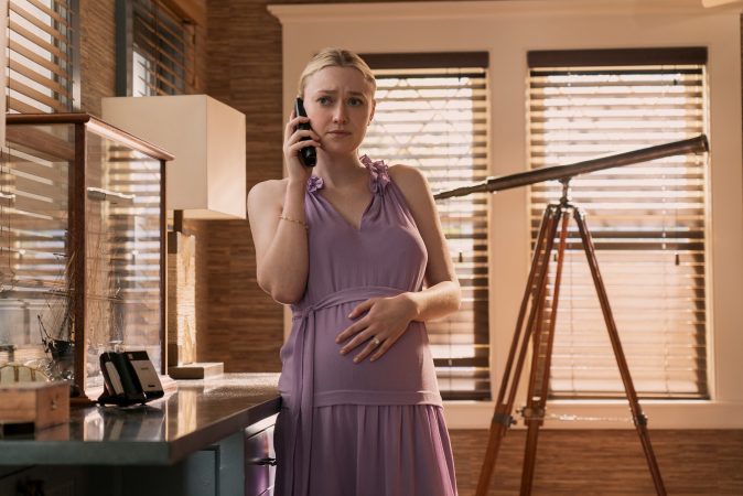 The Perfect Couple. Dakota Fanning as Abby Winbury in episode 104 of The Perfect Couple. Cr. Liam Daniel/Netflix © 2024