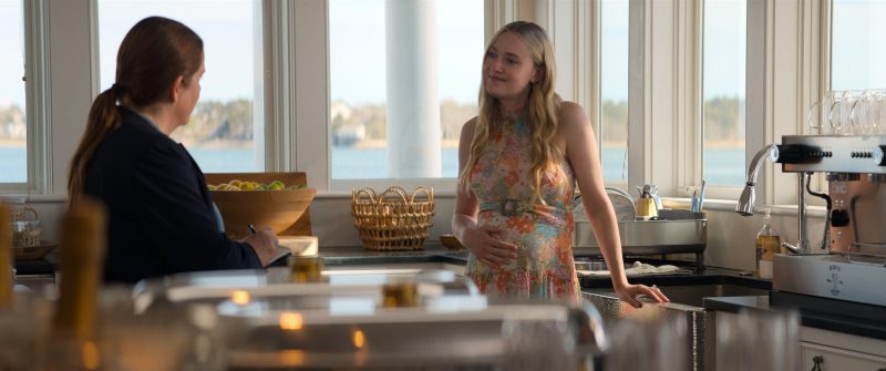 The Perfect Couple. (L to R) Donna Lynne Champlin as Nikki Henry, Dakota Fanning as Abby Winbury in episode 102 of The Perfect Couple. Cr. Courtesy of Netflix © 2024