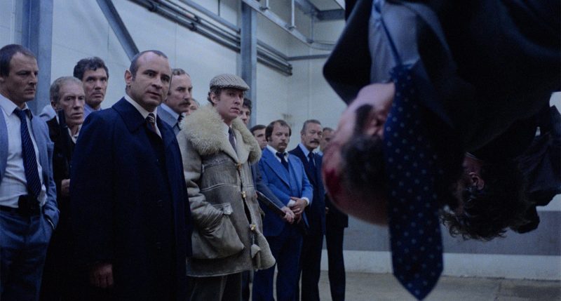 Bob Hoskins, Brian Hall, P.H. Moriarty, and Derek Thompson in The Long Good Friday (1980)