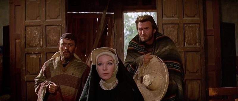 Clint Eastwood and Shirley MacLaine in Two Mules for Sister Sara (1970)