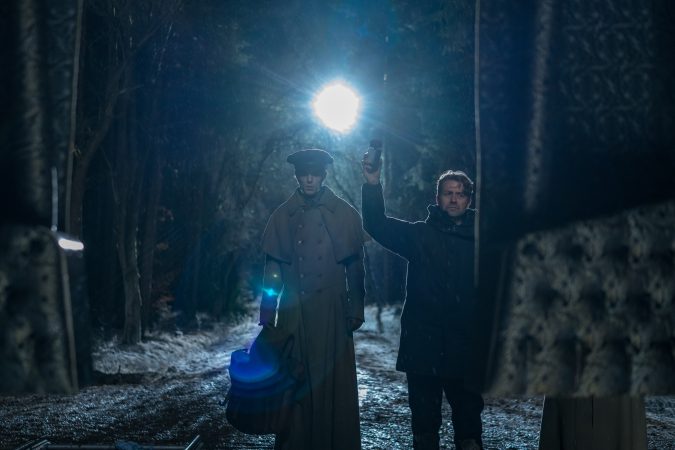 Actor Nicholas Hoult and director of photography Jarin Blaschke on the set of Robert Eggers’s film NOSFERATU, a Focus Features release.

Credit: Aidan Monaghan / © 2024 FOCUS FEATURES LLC