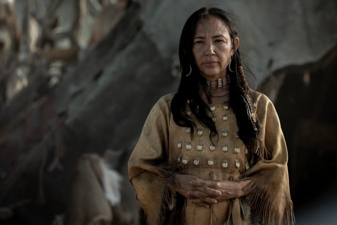 AMERICAN PRIMEVAL. Irene Bedard as Winter Bird in Episode 105 of American Primeval. Cr. Matt Kennedy/NETFLIX © 2023