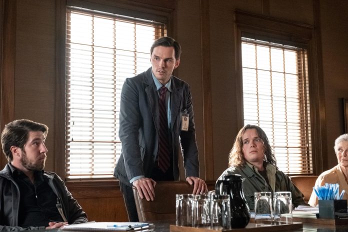 Nicholas Hoult, Rebecca Koon, Phil Biedron, and Drew Scheid in Juror #2 (2024)