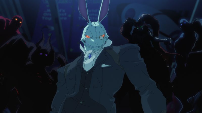 Devil May Cry S1 (L to R) Ray Chase as Agni, Jason Marnocha as Cavaliere, Hoon Lee as White Rabbit, Kari Wahlgren as Echidna and Ray Chase as Rudra in Devil May Cry S1. Cr. Courtesy of Netflix © 2025