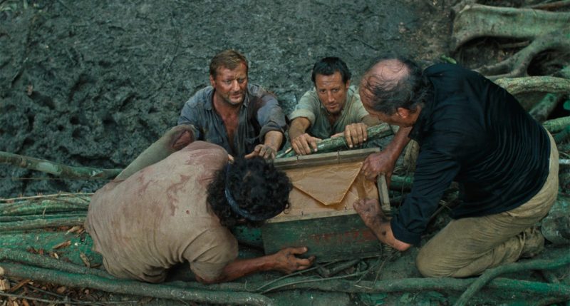 Roy Scheider, Amidou, Bruno Cremer, and Francisco Rabal in Sorcerer (1977)