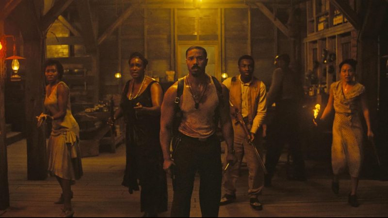 Michael B. Jordan, Miles Caton, Jayme Lawson, Wunmi Mosaku, and Li Jun Li in Sinners (2025)
