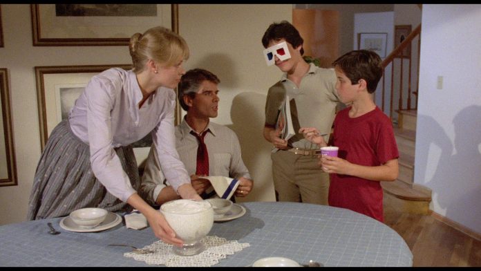 Colette Blonigan, Brian Bloom, Scott Bloom, and Robert Frank Telfer in The Stuff (1985)