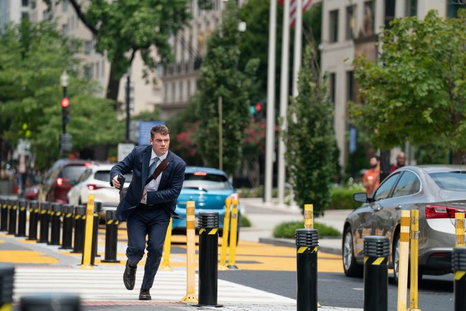 A House of Dynamite. Gabriel Basso as Deputy National Security Advisor Jake Baerington in A House of Dynamite. Cr. Eros Hoagland/Netflix © 2025.